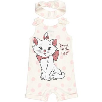 Disney's The Aristocats Marie Sleeveless Romper and Headband Set
