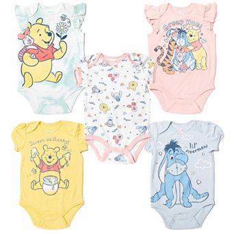 Disney's Winnie the Pooh 5-Pack Short Sleeve Bodysuits