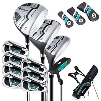 Costway Ultimate Men's Complete Golf Club Set Golf Club Package Set incl 460CC with Rain Hood