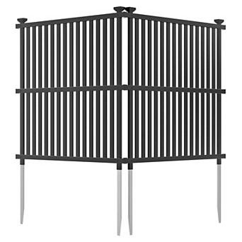 Costway Air Conditioner Fence Panels with Metal Ground Stakes No Dig Trash Can Enclosure