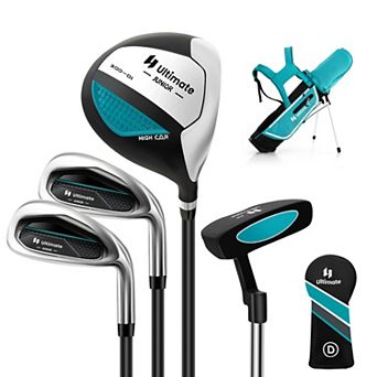 Costway Ultimate Kids Golf Practice Set Junior Complete Golf Club Set for Kids Age 8-10 Years Old