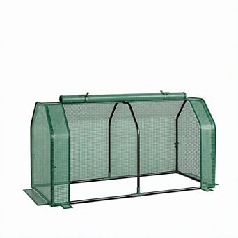 Costway 47" x 22" x 24" Portable Mini Greenhouse with 2 Zipper Doors & Ground Stakes