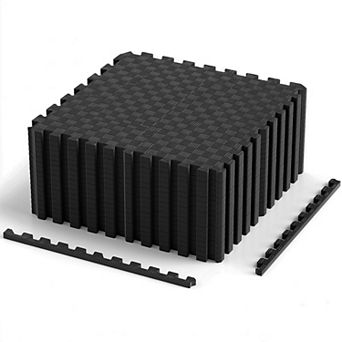 Costway 18 pc Puzzle Exercise Mat, EVA Foam Interlocking Floor Tiles for Home Gym