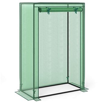 Costway 39” x 20” x 59” Portable Mini Greenhouse with Roll-Up Zippered Door, Indoor Outdoor