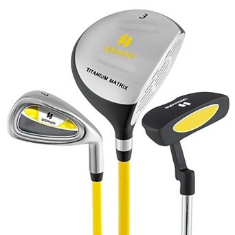 Costway Ultimate Junior Golf Club Set for Children Includes 165CC #3 Fairway Wood & #7 Iron
