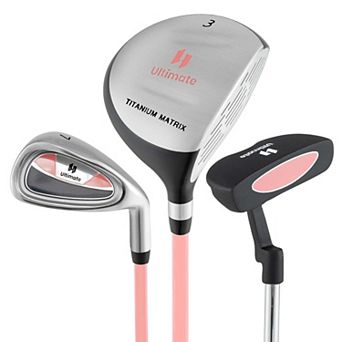 Costway Ultimate Junior Golf Club Set for Children Includes 165CC #3 Fairway Wood & #7 Iron