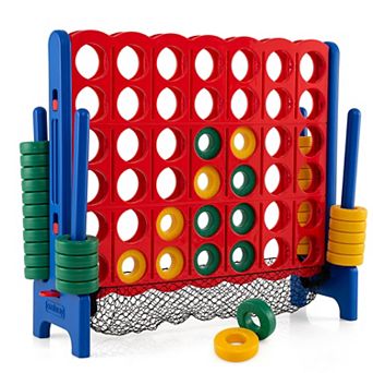 Costway 4-to-Score Giant Game Set 4-in-a-Row Connect Game with Net Storage Mesh Pocket