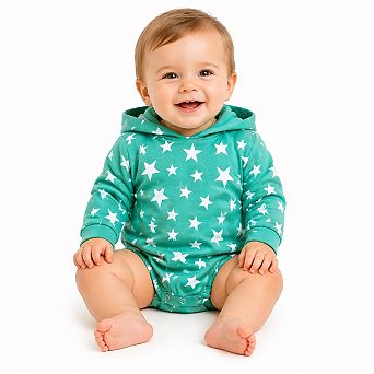 Little Star Long Sleeve Hooded Sweatshirt Onesie