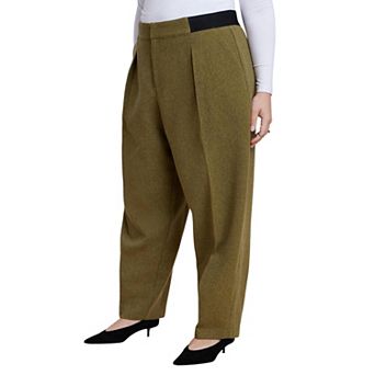 ELOQUII Women's Plus Size Elastic Waist Straight-Leg Trouser