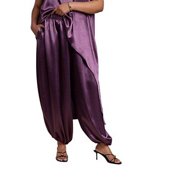 ELOQUII Women's Plus Size Satin Balloon Pant
