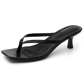 Women's Square Toe Kitten Heel Sandals