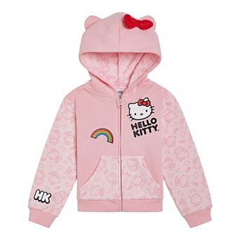 Hello Kitty Hooded Ears Fleece Zip-Up Hoodie
