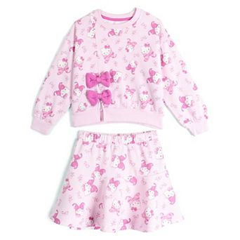 Hello Kitty 2 pc Fleece Sweatshirt and Skirt Set