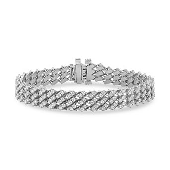 Heirloom Treasures Sterling Silver 2 1/2 Carat T.W. Lab-Grown Diamond Shared Prong Bracelet
