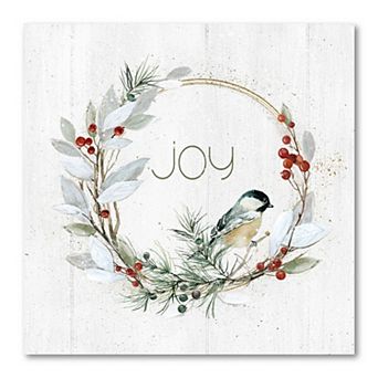 COURTSIDE MARKET White Joy Wreath Canvas Wall Art