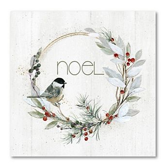 COURTSIDE MARKET White Noel Wreath Canvas Wall Art