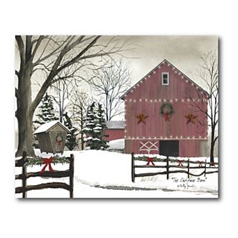 COURTSIDE MARKET Christmas Barn Canvas Wall Art