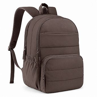 Quilted 15.6 Inch Laptop Backpack Women College Work Travel Bag Water Resistant