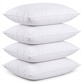 Set of 4 Down Alternative Throw Pillow Inserts Fluffy Decorative for Bed Sofa Patio Indoor Outdoor