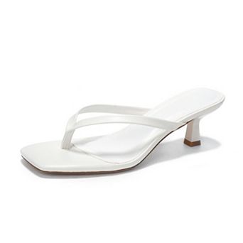 Women's Square Toe Kitten Heel Sandals