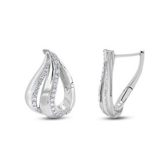 Heirloom Treasures Sterling Silver 1/2 Carat T.W. Twisted Lab-Grown Diamond Hoop Earrings