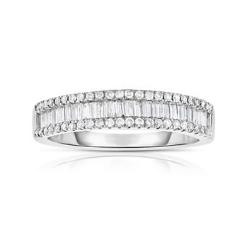 Heirloom Treasures Sterling Silver 1/2 Carat T.W. Baguette & Round Channel-Set Lab-Grown Diamond Ring