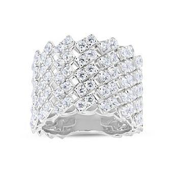 Heirloom Treasures Sterling Silver 2 1/2 Carat T.W. Wide Interwoven Lab-Grown Diamond Ring