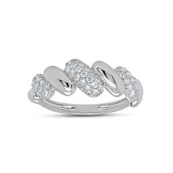 Heirloom Treasures Sterling Silver 3/8 Carat T.W. Pavé & Polished Link Lab-Grown Diamond Ring