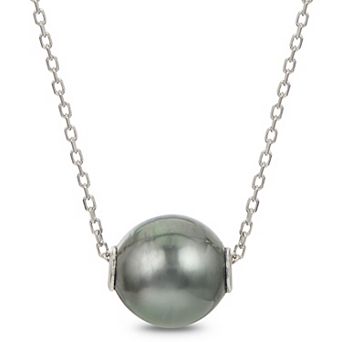 PearLustre by Imperial Sterling Silver Tahitian Cultured Pearl Solitaire Necklace
