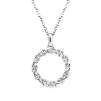Heirloom Treasures Sterling Silver 1/10 Carat T.W. Lab-Grown Diamond Open Circle Pendant Necklace