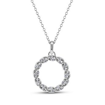 Heirloom Treasures Sterling Silver 1/4 Carat T.W. Lab-Grown Diamond Open Circle Pendant Necklace