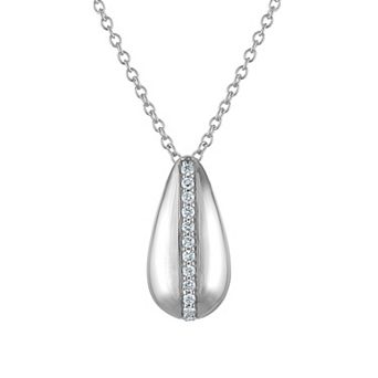 Heirloom Treasures Sterling Silver 1/6 Carat T.W. Lab-Grown Diamond Teardrop Pendant Necklace
