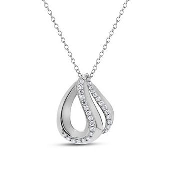 Heirloom Treasures Sterling Silver 1/4 Carat T.W. Lab-Grown Diamond Intertwined Teardrop Pendant Necklace