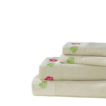 Harper Loft Palms Embroidered 4 pc Sheet Set