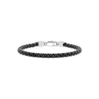 Steel Nation Men's Black Ion-Plated Stainless Steel Round Box Link Bracelet