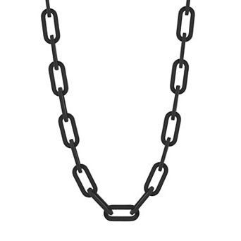 Steel Nation Men's Black Ion-Plated Link Chain Necklace