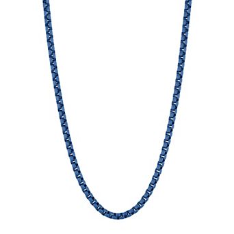 Steel Nation Men's Blue Ion-Plated Stainless Steel Fashion Chain Necklace