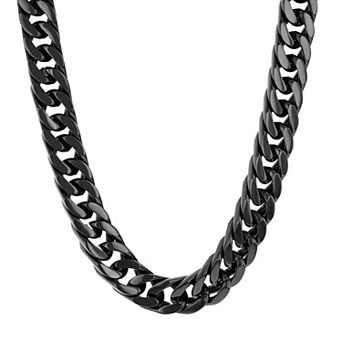 Steel Nation Men's Black Ion-Plated Stainless Steel Link Chain Necklace