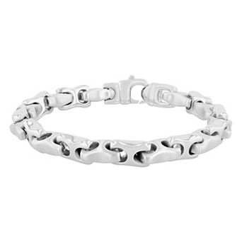 Steel Nation Men's Stainless Steel Gothic Link Bracelet