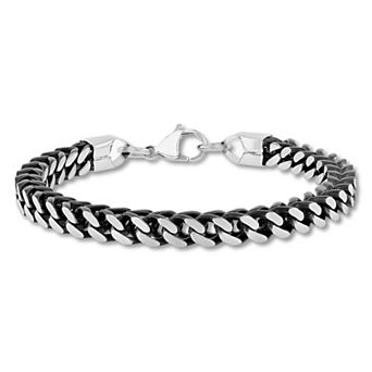 Steel Nation Men's Black Ion-Plated Franco Chain Bracelet