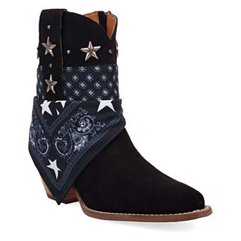 Dingo Sundance Women's Suede Ankle Booties With Bandana Detail