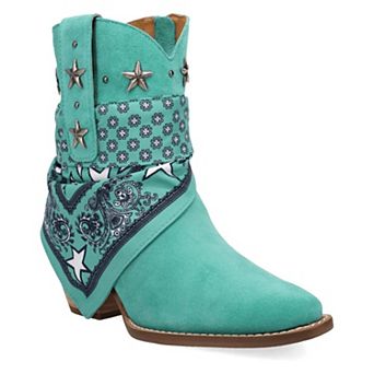 Dingo Sundance Women's Suede Ankle Booties With Bandana Detail