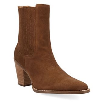 Dingo Paloma Women's Suede Leather Bootie Pointed Toe Block Heel Ankle Boots
