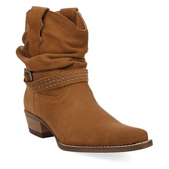 Dingo Scrunchy Suede Women's Ankle Booties With Studded Strap