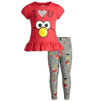 Sesame Street Glitter 2 pc T-Shirt and Leggings Set