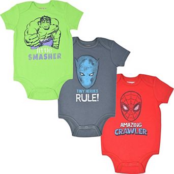 Marvel Avengers 3-Pack One Piece Short Sleeve Bodysuits