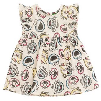 Sesame Street Gauze One Piece Romper Dress and Shorts Set