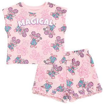 Sesame Street Abby Cadabby T-Shirt and Waffle Shorts Set