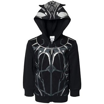 Marvel Avengers Black Panther Cosplay Fleece Zip-Up Hoodie