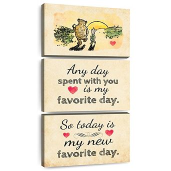 Winnie The Pooh New Favorite Day 3 pc Set Wall Art